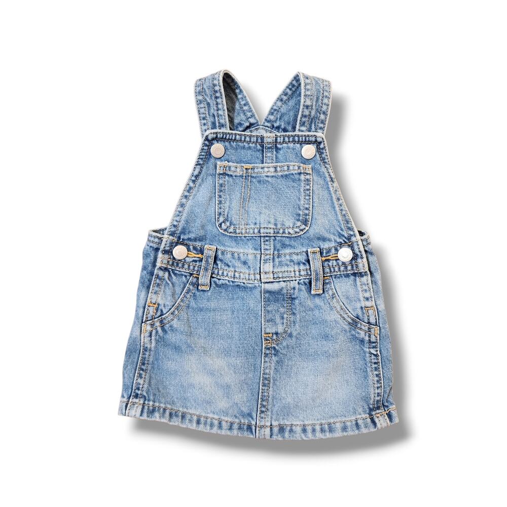 Old Navy Cotton Denim Overalls Dress